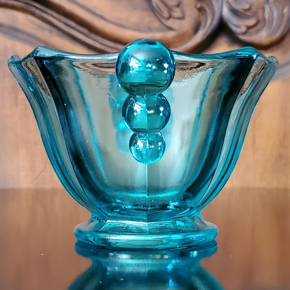 Fenton Blue Art Glass Panel Dish - Picture 2 of 7